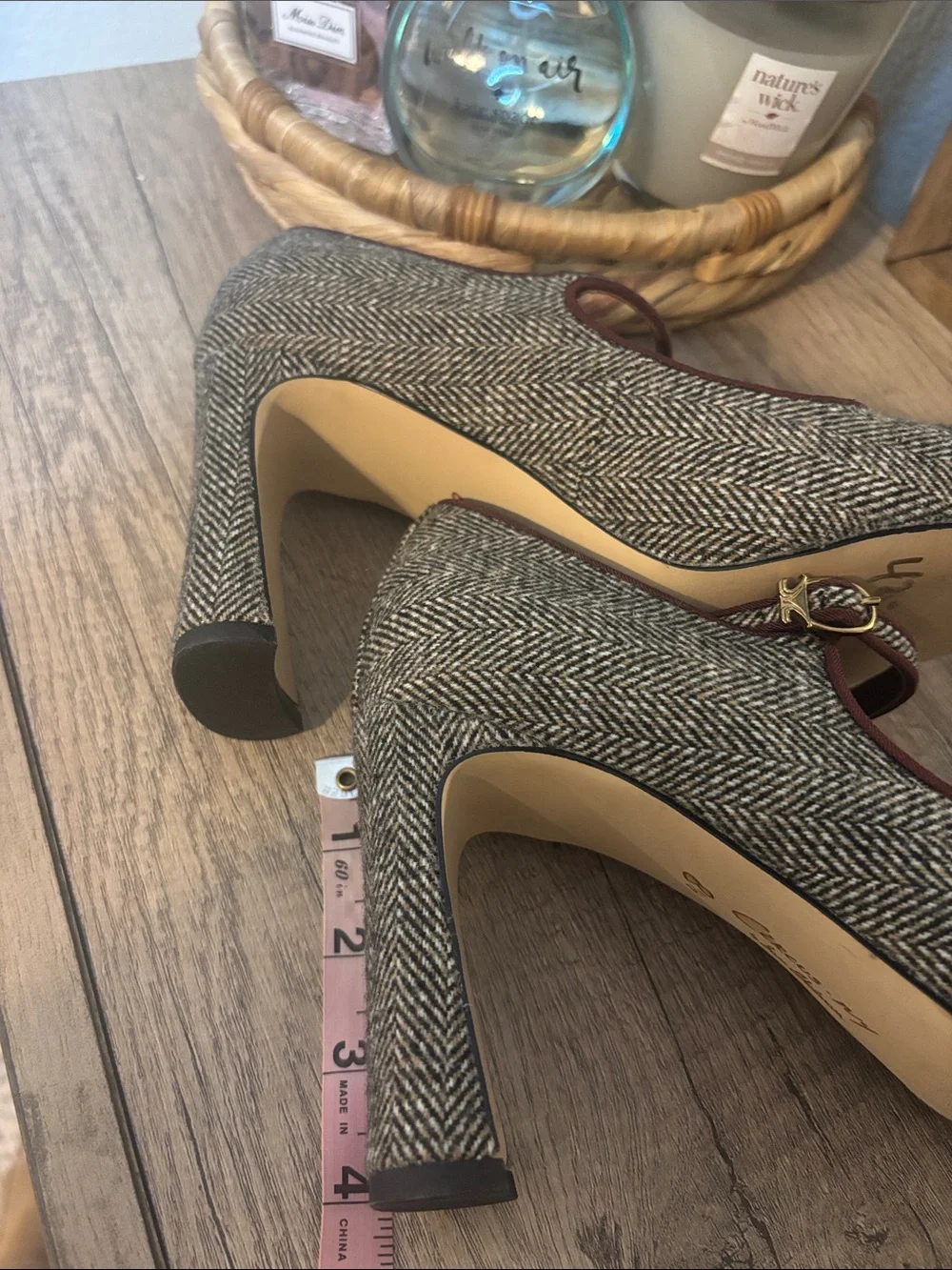 Circus by Sam Edelman Elora Mary Jane Tweed Heels in Black Multi-Sz 8.5-NWOT